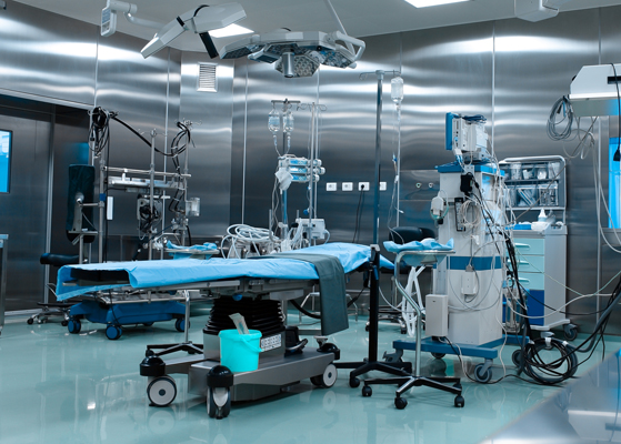 Stock image showing a hospital operating room